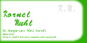kornel muhl business card