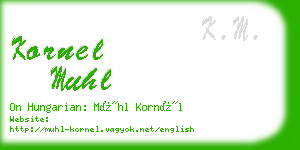 kornel muhl business card